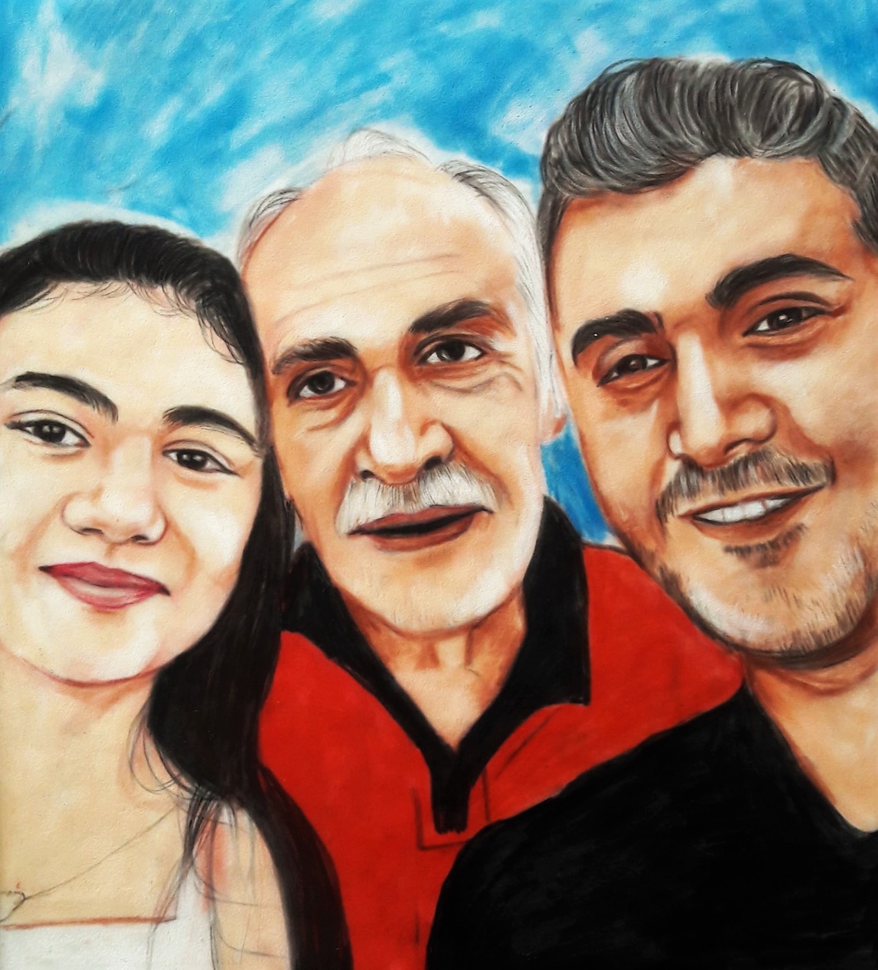 Adana ve Mersin'e gönderilen fotoğraftan çizilmiş karakalem portre