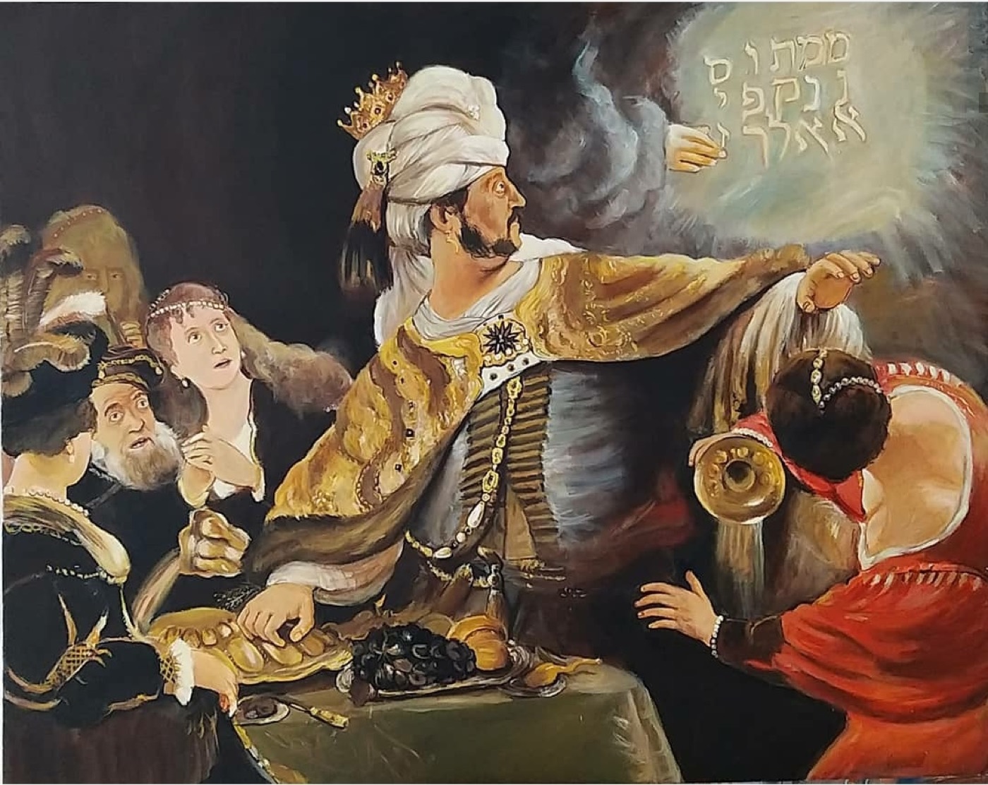 Rembrandt eserinin elle yapılmış yağlıboya röprodüksiyonu